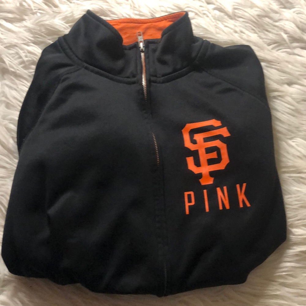 PINK Victoria's Secret Black and Orange Jacket